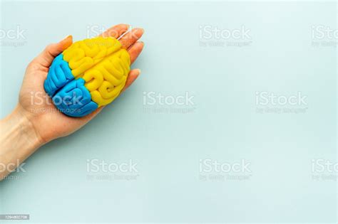 Idea Concept Use Your Brain Model Of Clay In The Hand Top View Stock Photo - Download Image Now ...