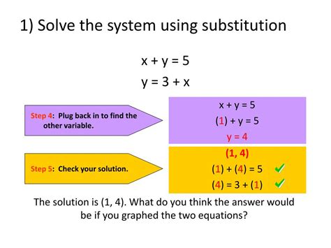 PPT - Solving a system of equations by SUBSTITUTION PowerPoint Presentation - ID:2530032