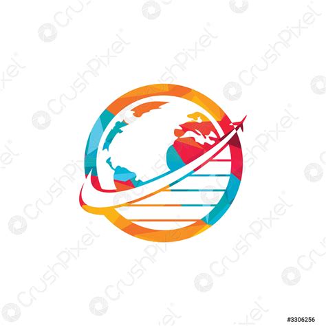 Reis Wereld Vector Logo Ontwerp Template Vliegtuig En Wereld Symbool