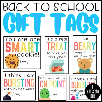 Back to School Gift Tags Editable Open House, Meet the Teacher Student ...