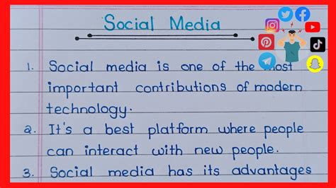 Lines On Social Media In English Essay Writing About Social