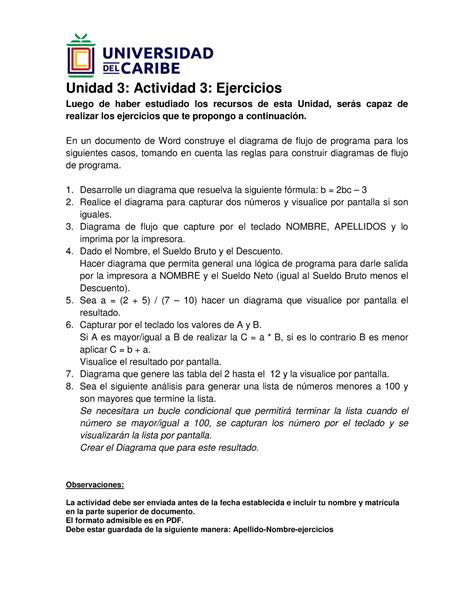 Unidad Actividad Ejercicios Unidad Actividad Ejercicios