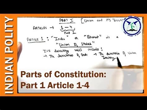 Part Of Constitution Union And Its Territory Article Indian