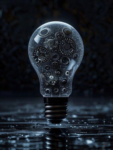 A Light Bulb With Gears Inside Of It Premium Ai Generated Image