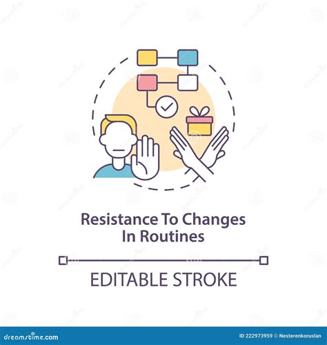 Resistencia A Cambios En El Icono De Concepto De Rutinas Ilustración Del Vector Ilustración De