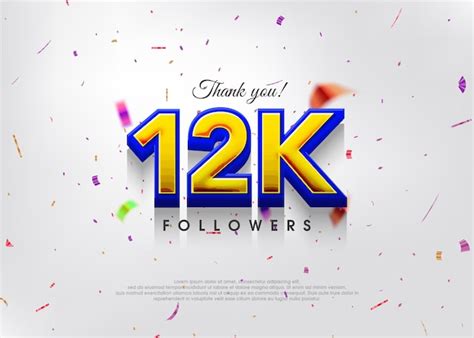 Premium Vector Colorful Theme Greeting 12k Followers Thank You