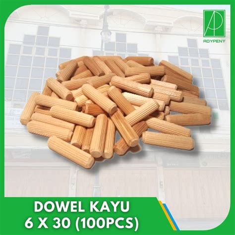 Jual Dowel Kayu Ulir 6x30 6x40 6x50 100pcs Shopee Indonesia