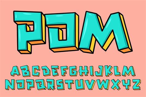 Alphabet Pop Art Cartoon Graffity Text Vector Letters 8693166 Vector