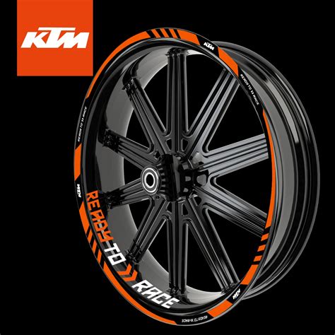 Vinyl Reflective Ktm Motorcycle Wheel Sticker Rim Decal Stripe Tape