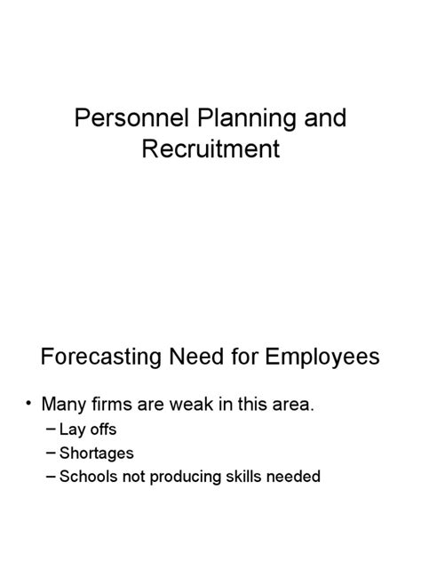 Personnel Planning And Recruitment Pdf