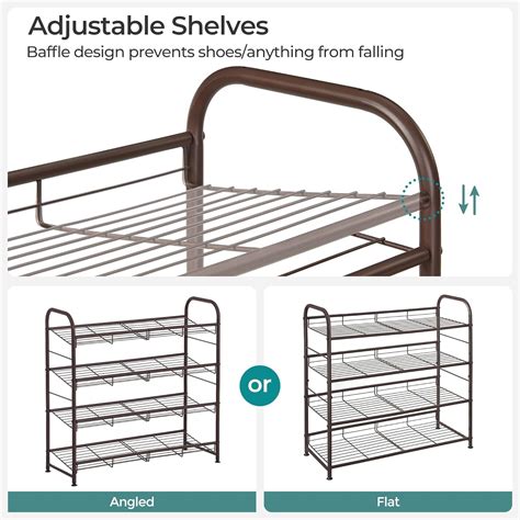 Songmics Zapatero Apilable De Metal De Niveles Con Capacidad Para