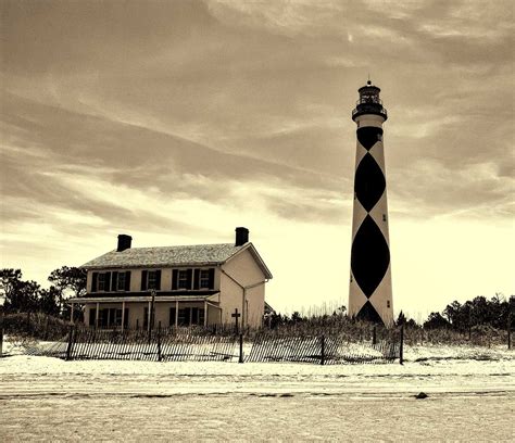 Phyllis On Twitter Cape Lookout Lighthouse Sepia Lighthouses