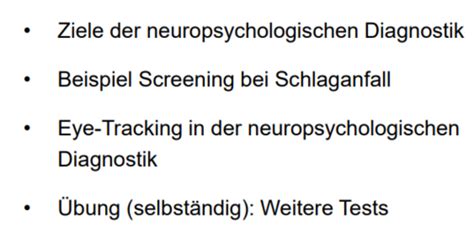 VL 12 Neuropsychologische Diagnostik Flashcards Quizlet