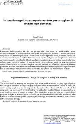 La Terapia Cognitivo Comportamentale Per Caregiver Di Anziani Con Demenza