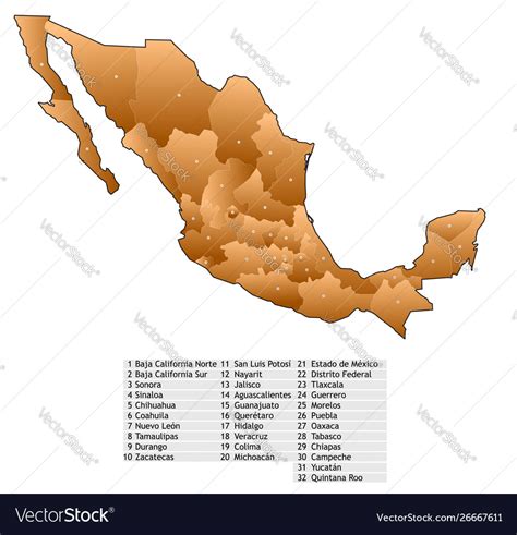 Mexico Map Names Royalty Free Vector Image Vectorstock The Best Porn