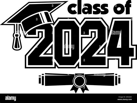 Lettering Class Of 2024 For Greeting Invitation Card Text For