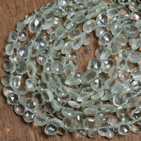 Natural Green Amethyst Faceted Heart Shape Beads Shyama Gems