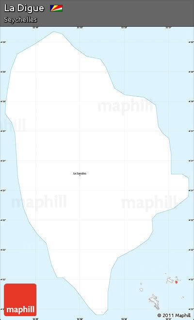 Free Gray Simple Map Of La Digue