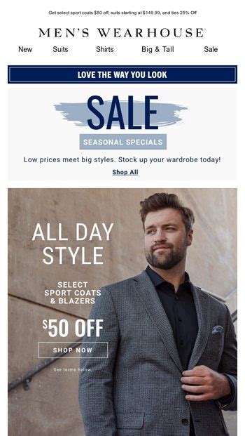 Be The First S A L E Starts Now Men S Wearhouse Email Archive