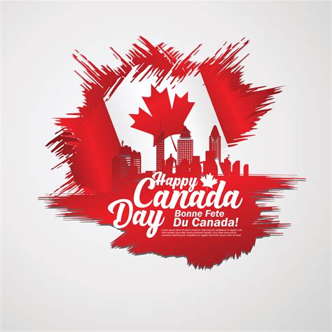 First Of July Canada Day Greeting Card Background With Typography