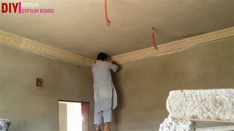 Gypsum Cornice Installation DIY GYPSUM GYPSUM BOARD YouTube