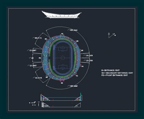 Fantabulous Olympic Stadium Dwg Section For Autocad • Designs Cad