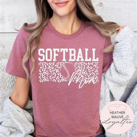 Softball Mom Leopard Print Shirt Softball Mom Life Shirt Softball Mom