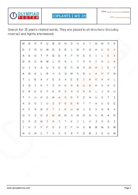 Nso Class 3 Sample Paper On Plants Worksheet 5 Exam Preparation Sample Paper Exam