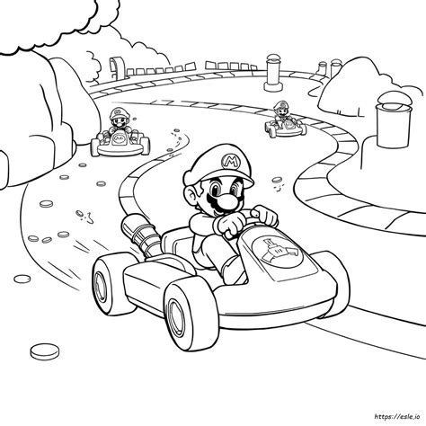 Mario Kart World Ausmalbilder - Mario Kart Ausmalbilder
