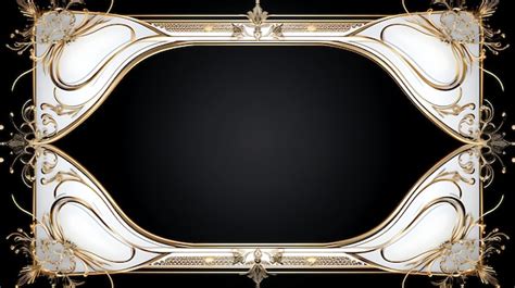 A black background with a gold frame and a black background with a gold border | Premium AI ...