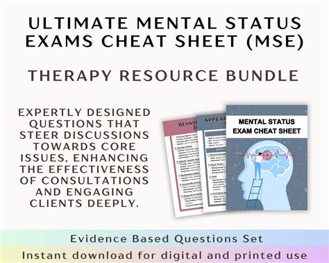 Mental Status Exam Cheat Sheet Mse Reference Sheet Mse Writing Guide