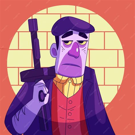 Free Vector Hand Drawn Gangster Cartoon Illustration