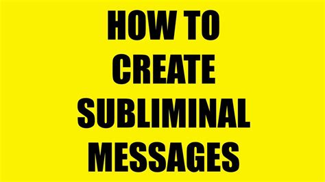 How To Create Subliminal Messages Quick And Easy Youtube