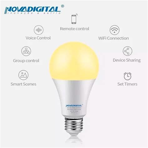 L Mpada Inteligente Led Rgb Novadigital Wi Fi Dimeriz Vel Bragante