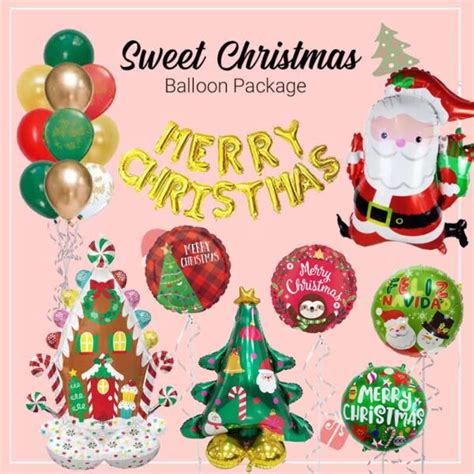 Gold Christmas Balloon Package Helium Balloons