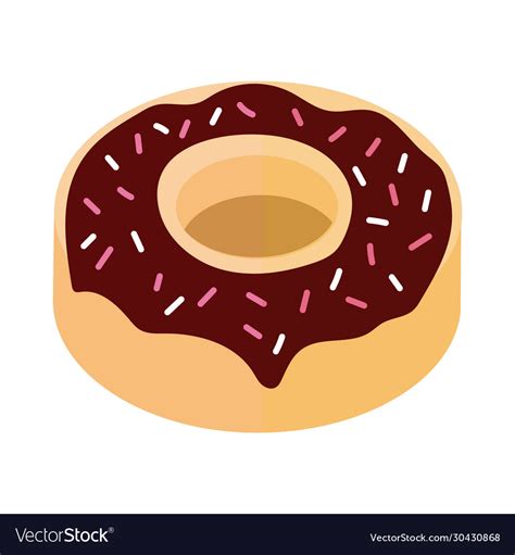 Delicious Sweet Donut Bakery Flat Detailed Style Vector Image