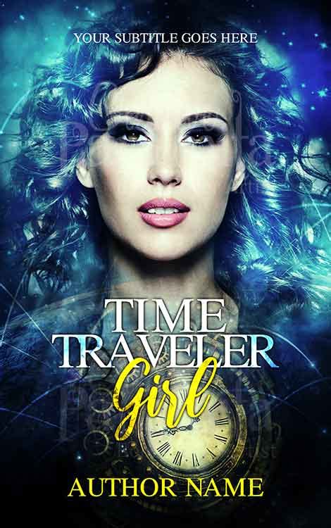 Time traveler girl scifi time portal premade book cover for sale