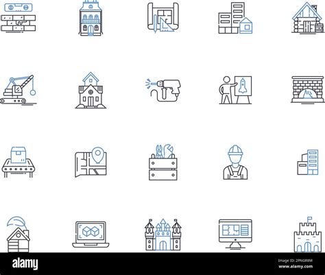 Complex Regeneration Line Icons Collection Integration Revitalization