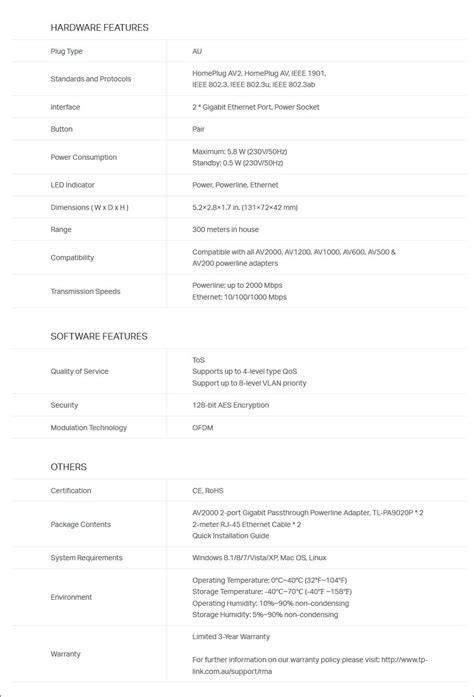 Tp Link Tl Pa Pkit Av Port Gigabit Passthrough Powerline