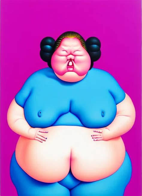 Cute Fat Woman By Shusei Nagaoka Kaws David Rudnick Stable Diffusion