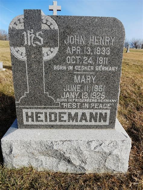 John Henry Heidemann 1833 1911 Find A Grave Memorial