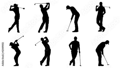 Golf Silhouettes Stock Vector Adobe Stock