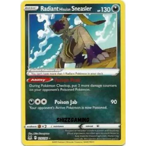 Radiant Hisuian Sneasler Holo Rare Pok Mon Lost Origin