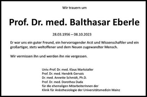 Traueranzeigen Von Balthasar Eberle Vrm Trauer De