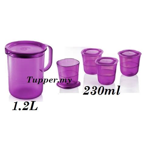 Tupperware Purple Royale Crystalline Pitcher L Or Short Glass Ml