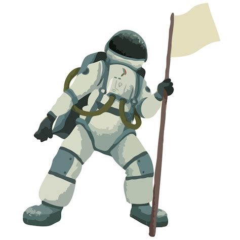 Premium Vector Astronaut With A Flag