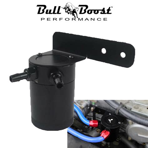 Aluminum Baffled 2 Port Oil Catch Can Reservoir Mount Bracket Bull Boost Performance