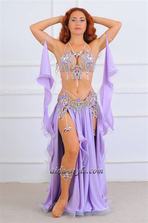 Purple Belly Dancing Costumes Aida Style