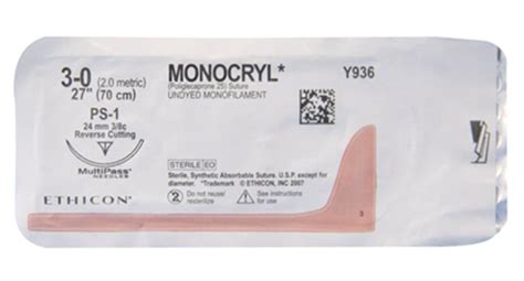 Monocryl Absorbable Suture P 3 Precision Point Reverse Cut Dufort Et