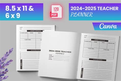 Teacher Planner Canva Kdp Designs Graphics